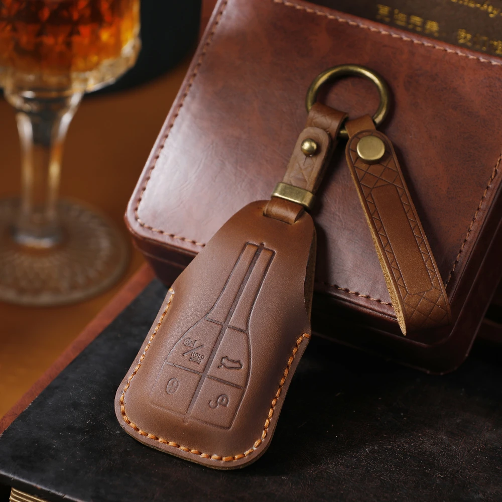 适用红旗钥匙套真皮高档