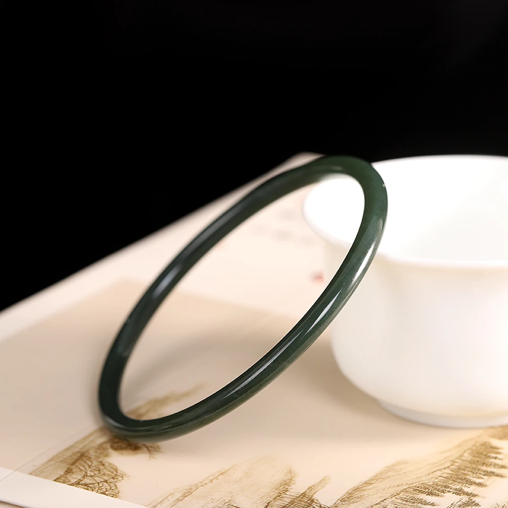 和田玉叮当手镯时尚百搭女士美人镯复古细款气质镯子简约古风