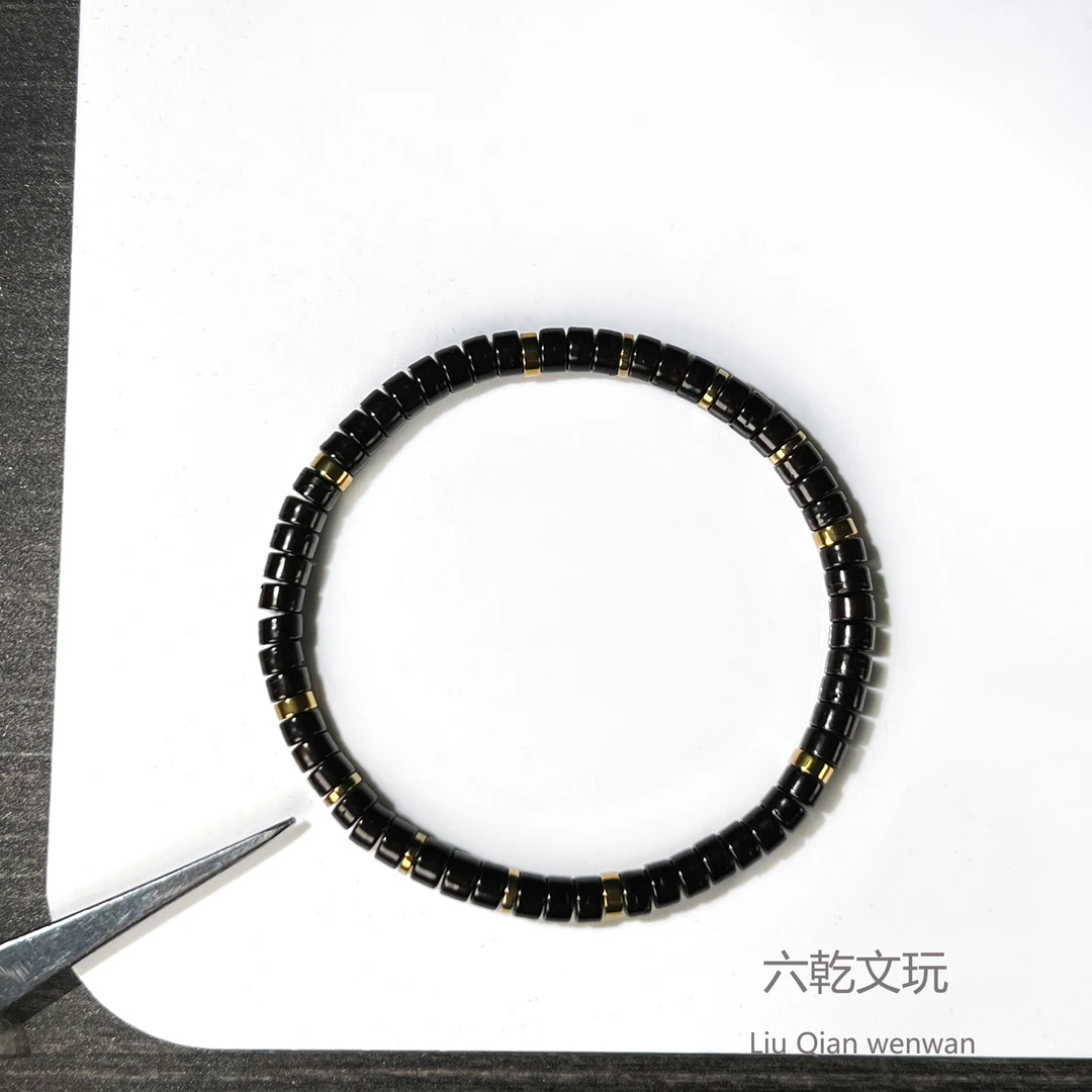 精选椰蒂原生态黑金5mm小众百搭手串