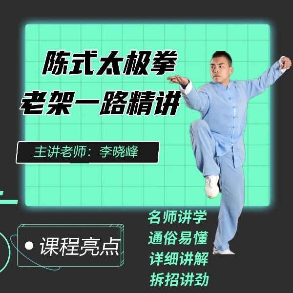 陈式太极拳老架一路全套教学课程-李晓峰