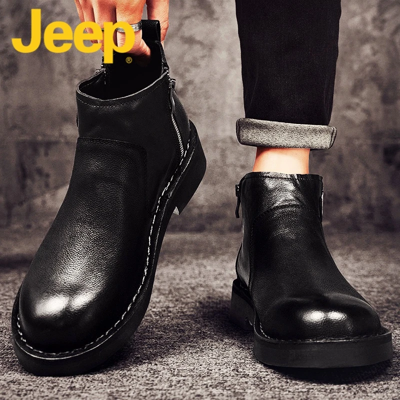 jeep吉普马丁靴男士切尔西靴男鞋2025新款春季中帮雪地工装靴子男