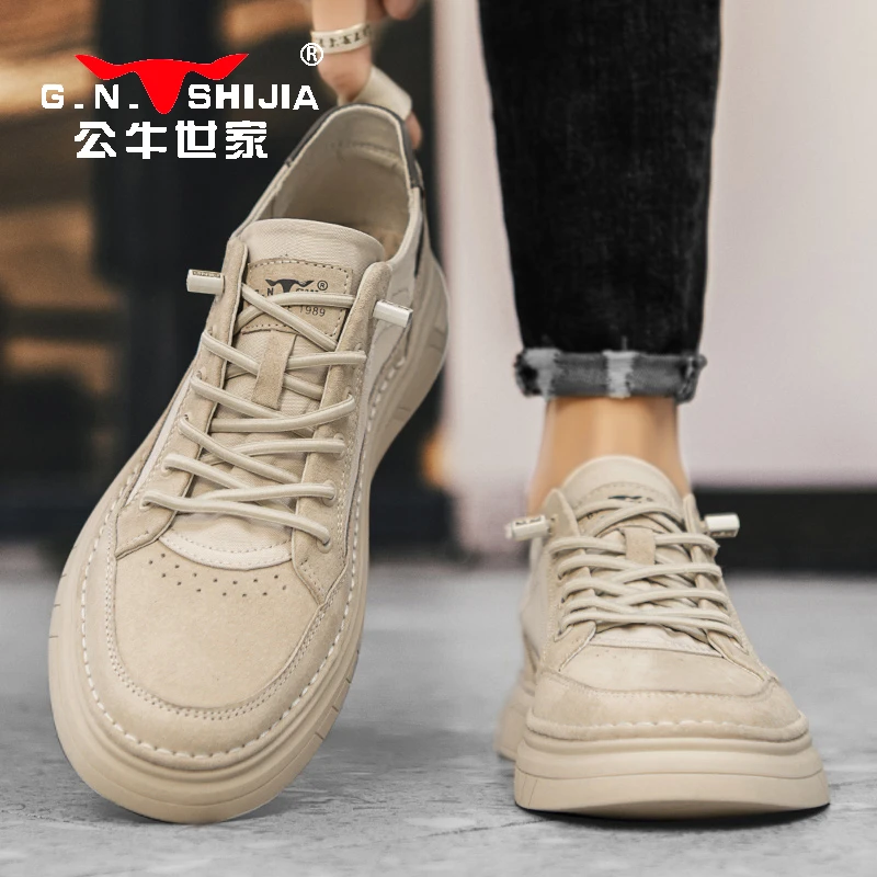 公牛世家夏季男鞋透气防臭板鞋男士运动百搭薄款一脚蹬低帮休闲鞋