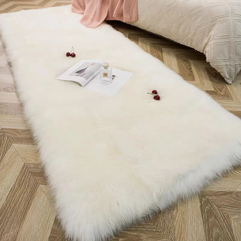定制简约卧室床边羊毛地毯长方形加厚羊皮毯飘窗皮毛一体羊毛垫子