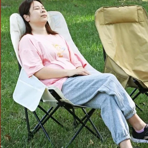 钓鱼椅轻便靠背休闲椅美术生折叠椅便携月亮椅户外折叠椅加厚椅子