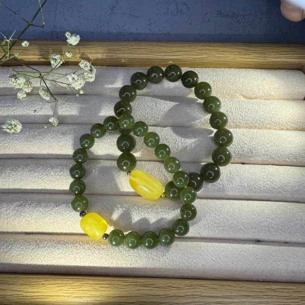 非金属皮质手链 班戈玉 墨绿精品手链 1促进血液循环2增强免疫力