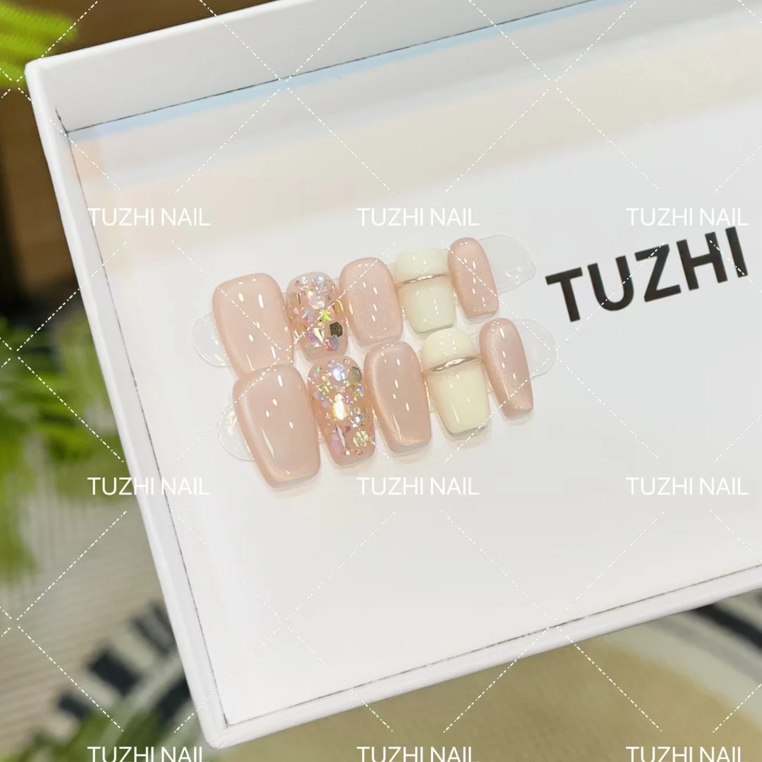 TUZHI NAIL“粉色佳人”高级感复古极简小众设计师穿戴甲TGZ