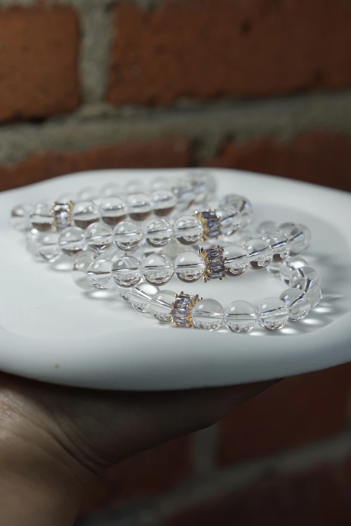 【林子家】W1874天然白水晶圆珠设计款原创多样性发一