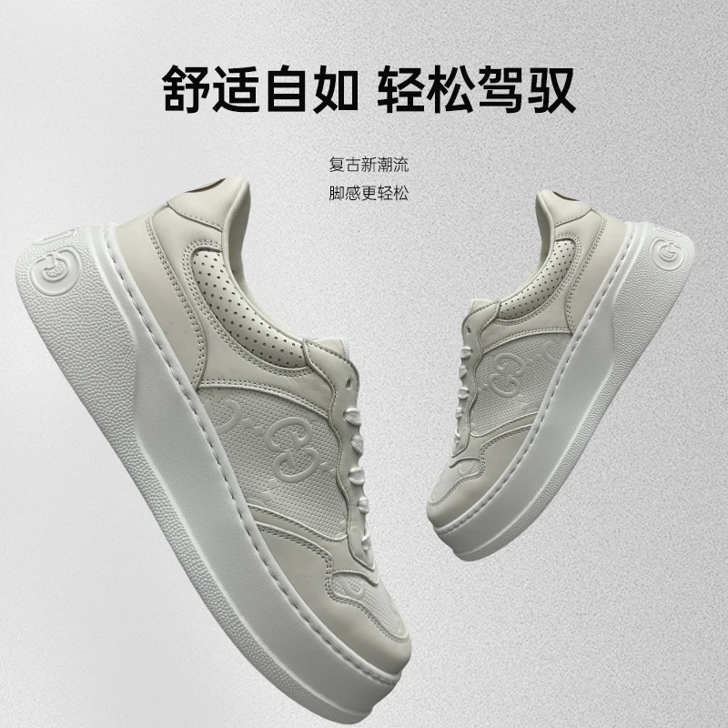 全新 GUCCI古驰舒适百搭透气潮流脚感低帮时尚白色网面饼干板鞋