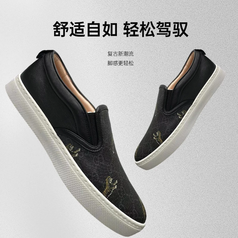 未使用 GUCCI/古驰 GGSlipOn老虎轻便懒人平底休闲单鞋夏季透气