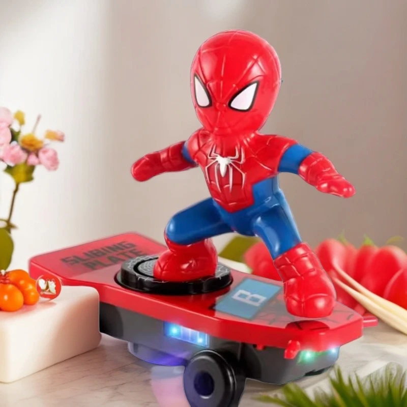 升级蜘蛛勇士特技滑板车摔倒爬起炫酷音乐灯光3至6岁儿童生日礼物