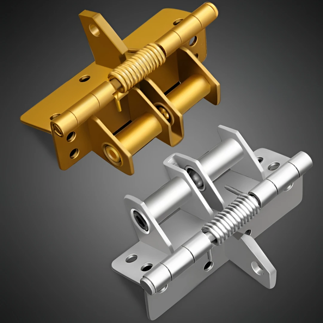 【新店福利】冷轧钢自动关门弹簧合页家用自动回弹弹力直角弹簧合页