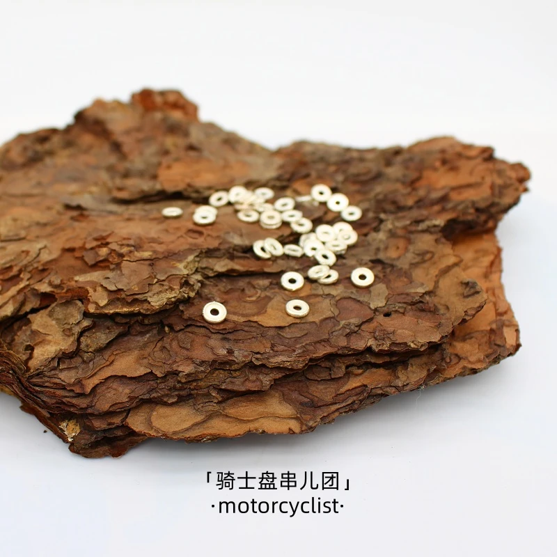 925银银制品 「骑士」时尚素银隔片垫片百搭简约文玩配饰猴头椰蒂