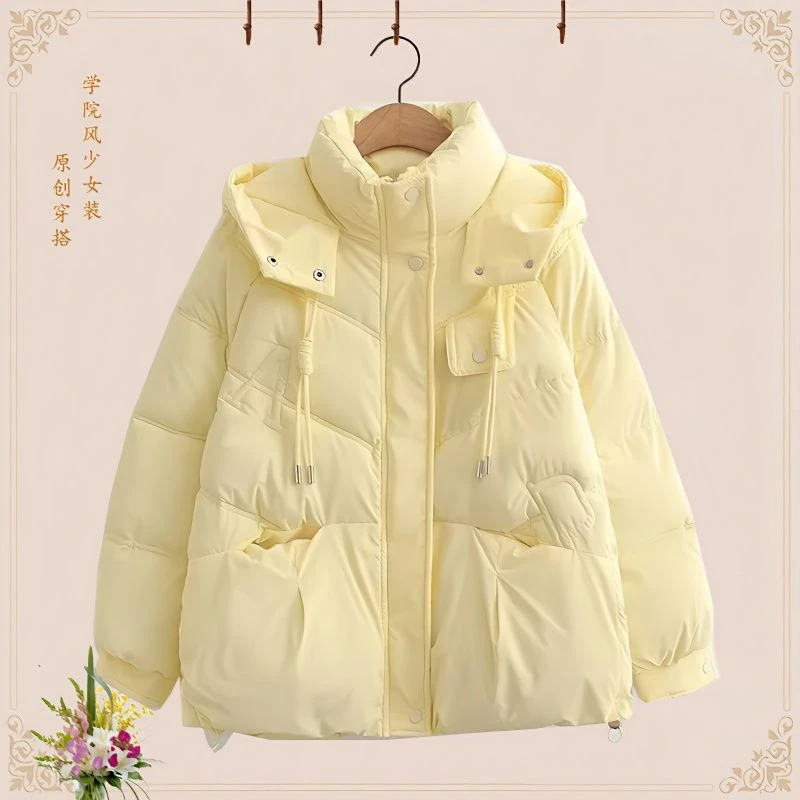 波司澄羽绒服中学生衣女冬季12-15岁初中高中生短款面包服少女宽