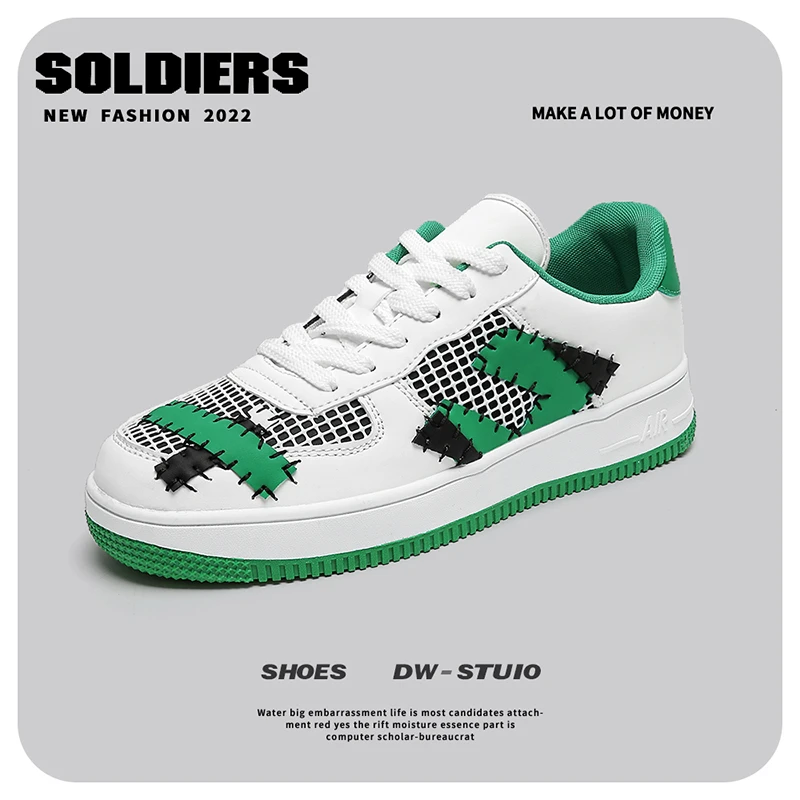 时尚日系复古板鞋ins潮鞋百搭休闲男鞋原创厚底低帮男鞋小众潮流