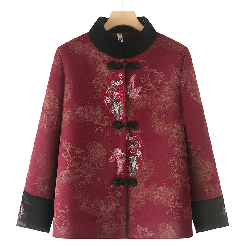 中老年女装冬季新款加绒棉衣大码妈妈装加厚棉服老太太棉袄奶奶装