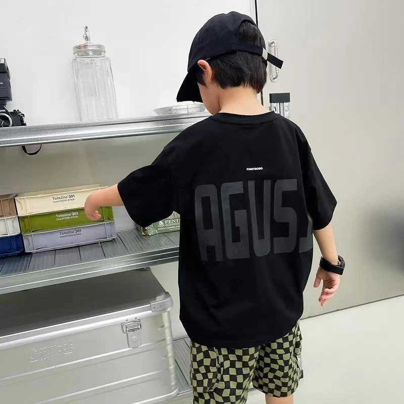 【100%纯棉】男童短袖T恤夏季新款韩系潮流帅气中大童儿童半袖潮t