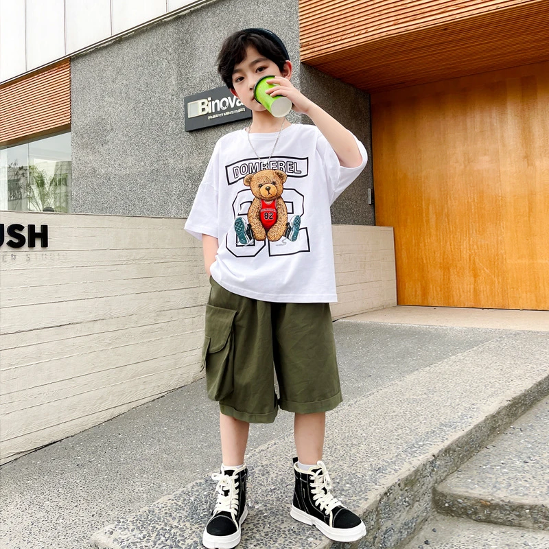 【100%纯棉】儿童男童夏装短袖t恤2022夏季新款洋气ins男孩炸街体恤