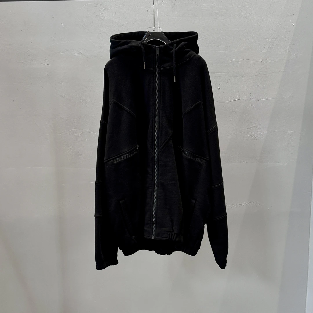 Givenchy / 纪梵希 黑色拼接破坏字母logo连帽外套/L码/Sw23767