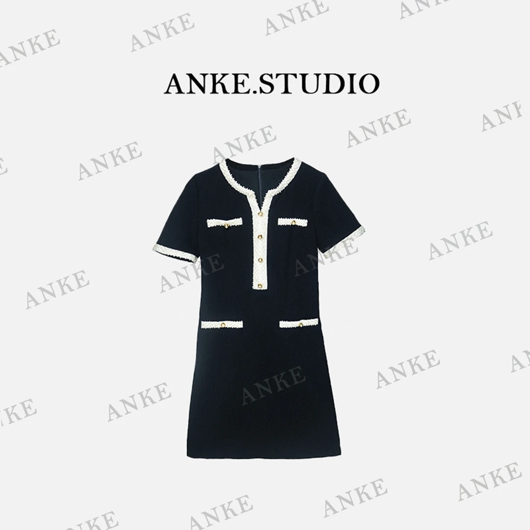 【预售】夏季法式尤莱特名媛风时尚重工手工钉珠收腰显瘦A字连衣裙