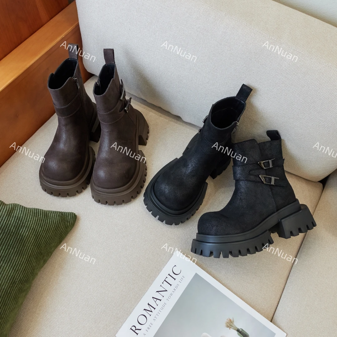 【HeiPa】安暖家春季穿新款厚底带时尚韩版靴子女款XDXM575