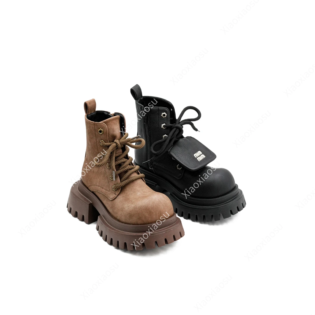 【HeiPa】安暖家新款厚底时尚马丁靴女休闲潮流高帮英伦风XDXA352