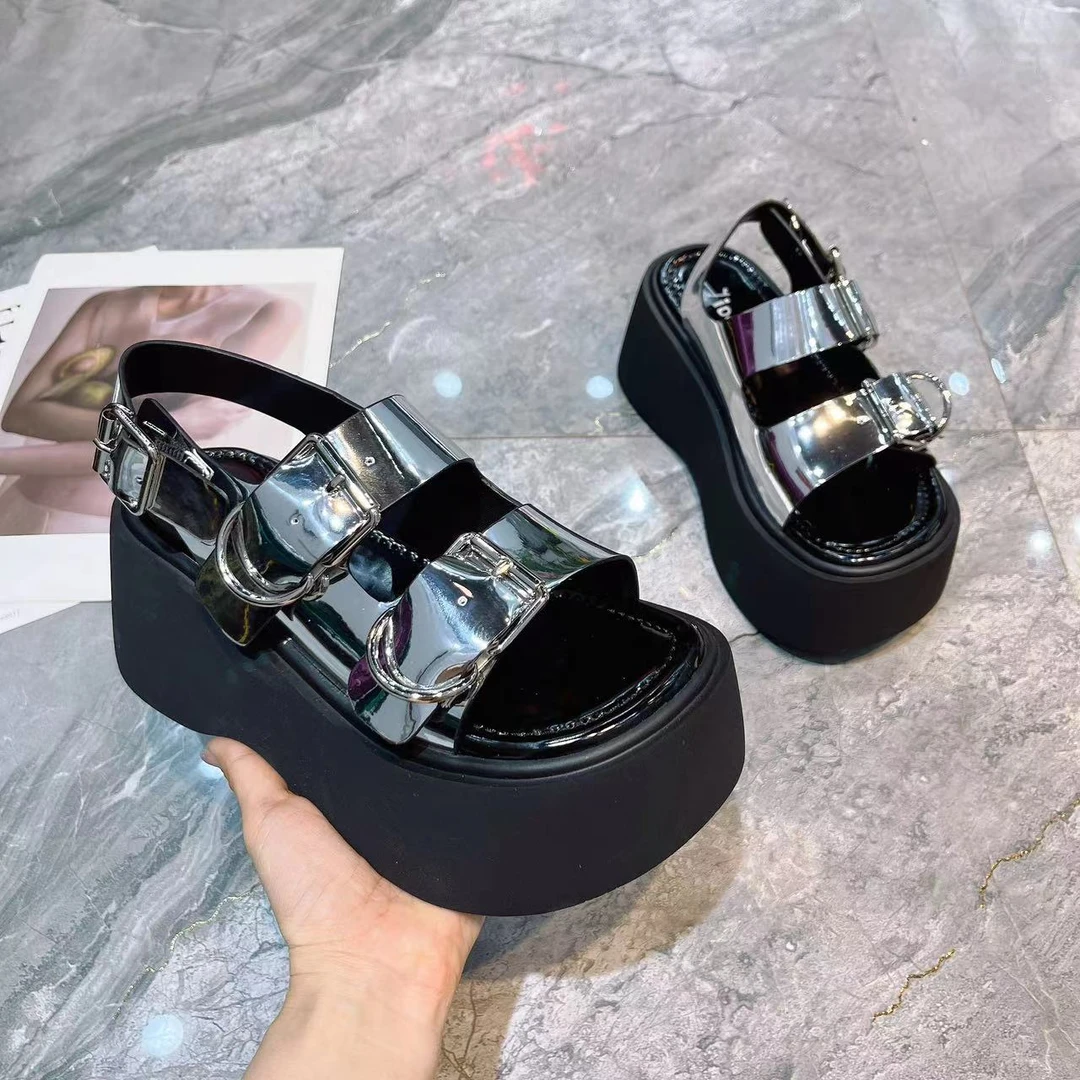 【HeiPa】安暖家【魔镜】潮走秀厚底休闲凉鞋运动百搭复古XDXM149