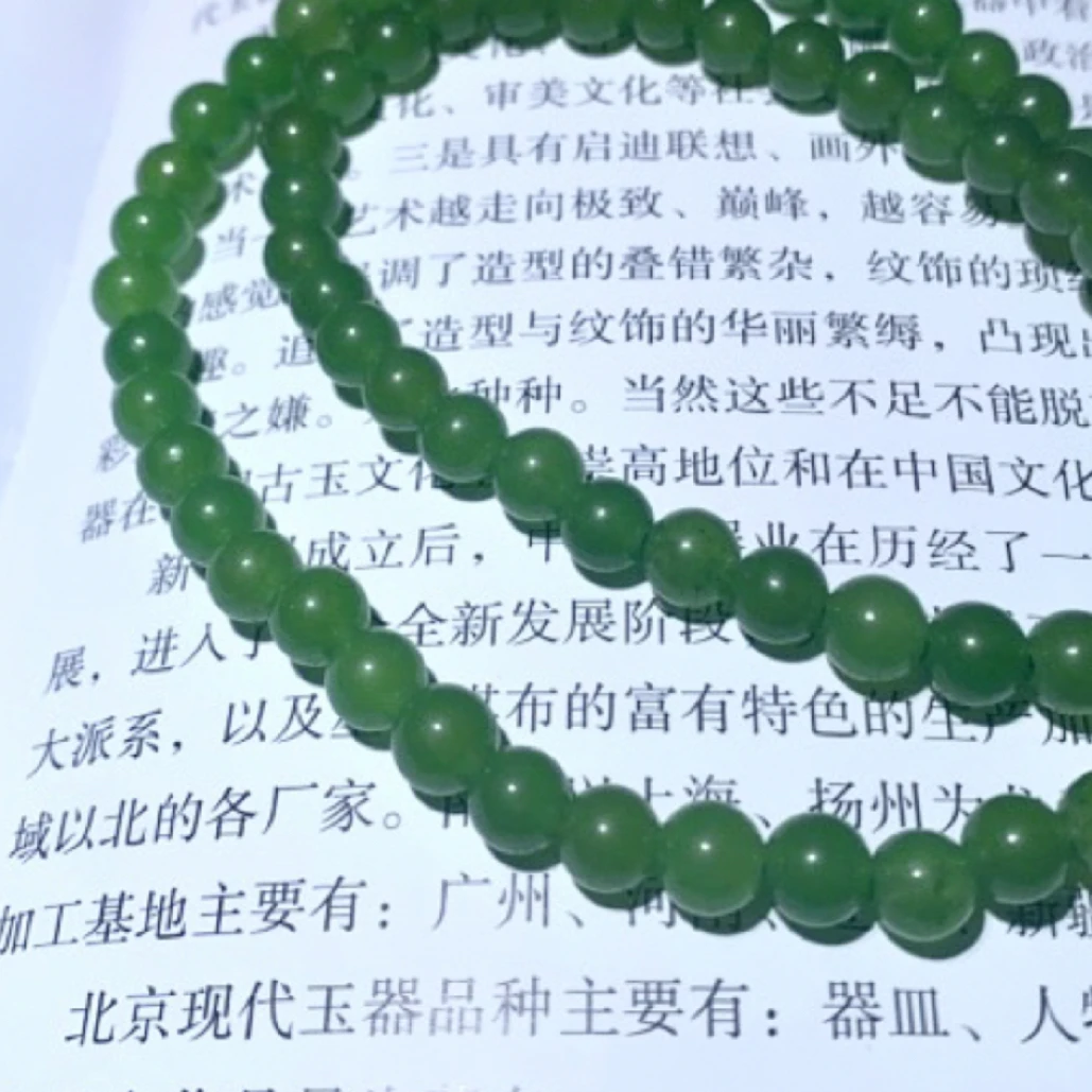 典藏x106 6mm碧绿色菠菜绿精品手工DIY绿珠串