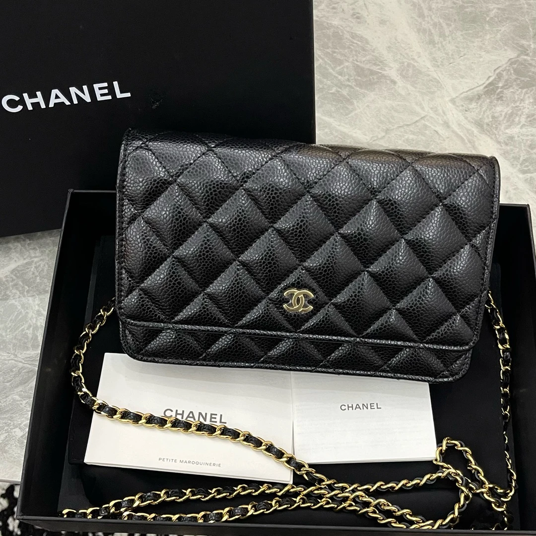 全新未使用 Chanel/香奈儿 黑金发财woc荔枝牛 24年芯片款 斜挎包