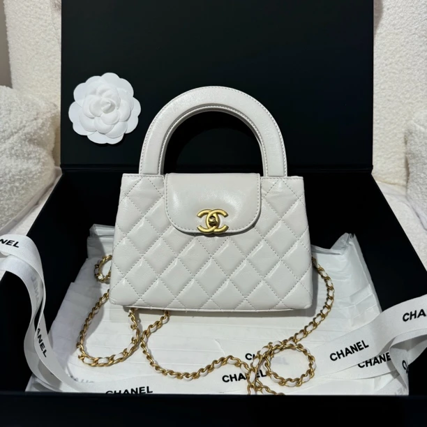 99新 Chanel/香奈儿 白金牛Kelly大号 芯片款