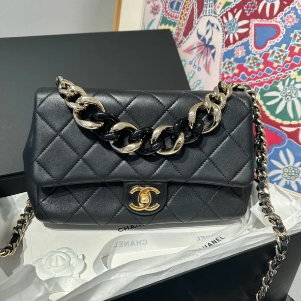 99新  Chanel/香奈儿黑金20早春粗链条cf 29开