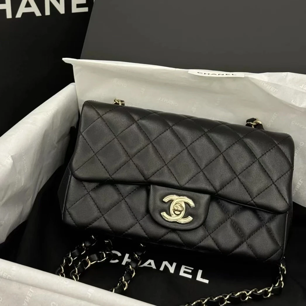 全新未使用 Chanel/香奈儿 黑金CF mini 经典款 芯片款 斜挎包