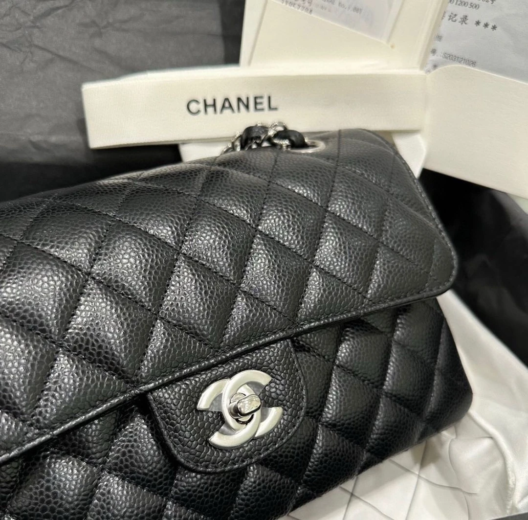 全新未使用 Chanel/香奈儿 黑银cf小号芯片款