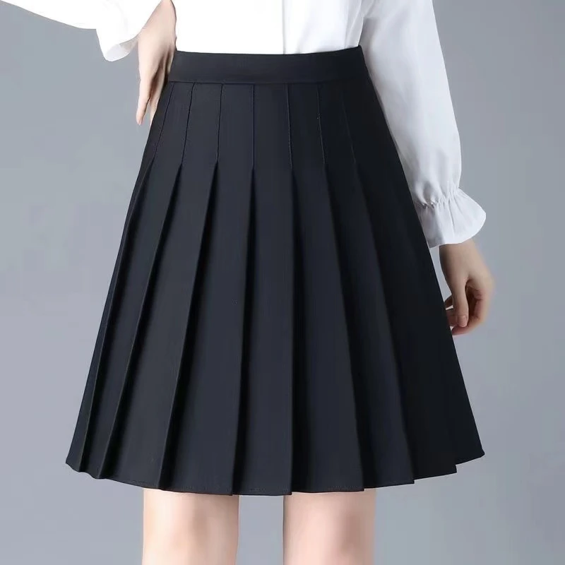 百褶裙女夏季2023新款防走光百搭小黑裙高腰显瘦a字半身裙瑜伽裙