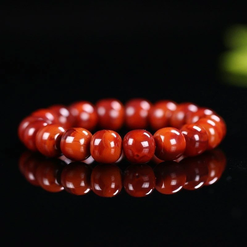 13/12mm巴西玛瑙满肉老型桶珠手串手串保真天然原矿