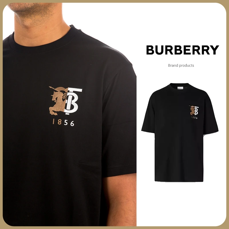 burberry博柏利战马TB对比徽标短袖马术骑士棉质T恤男款