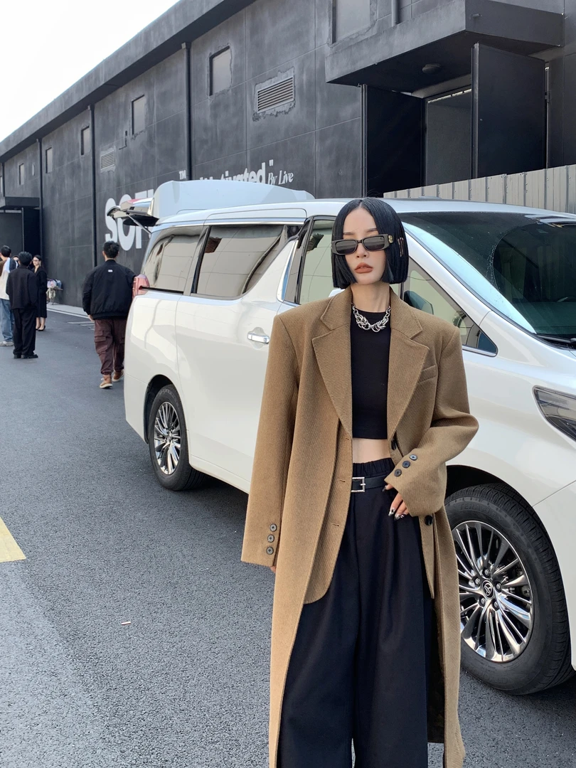 JLstudio冬季假两件夹棉显瘦大衣外套简约轻奢高级感设计款风衣