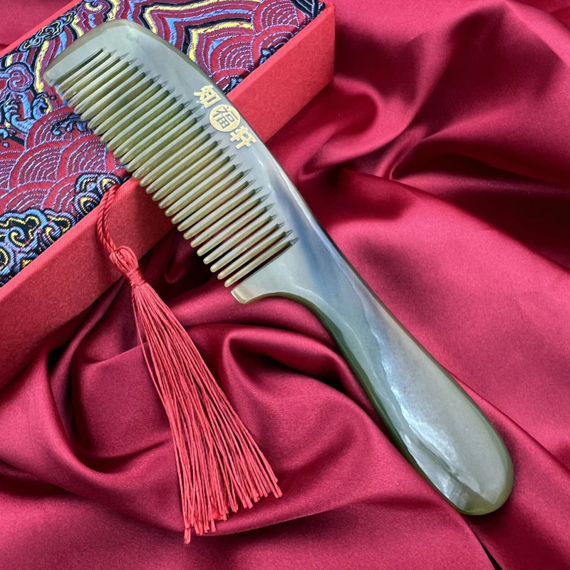 知福轩天然牦牛角梳子男士头梳家用精品便携防静电顺发 悠韵