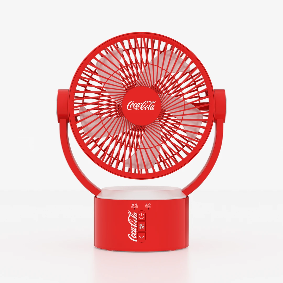 可口可乐Coca-Cola 网红大风力桌面风扇充电款户外露营可用