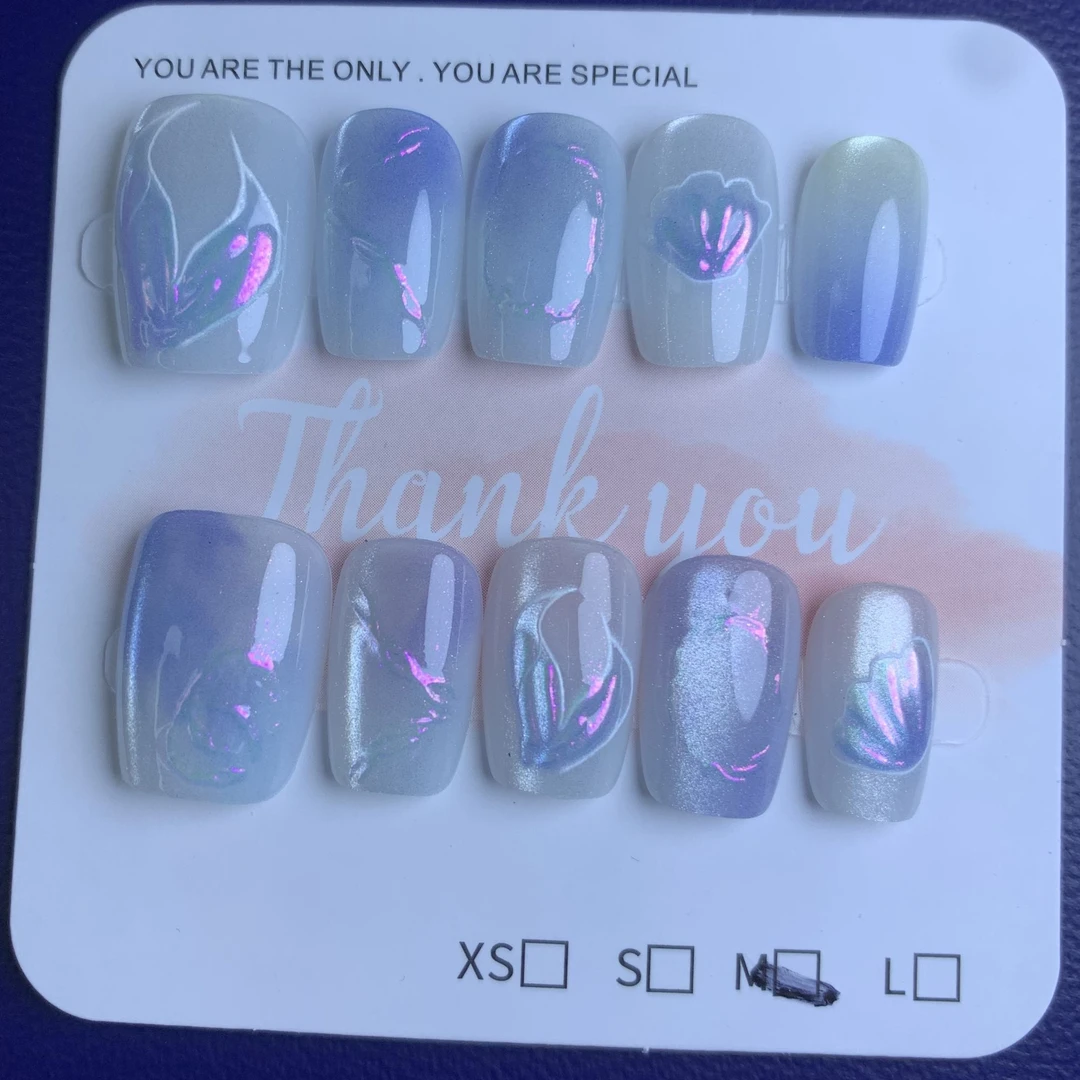 [MINGXIN穿戴甲]蓝色人鱼尾贝壳经典