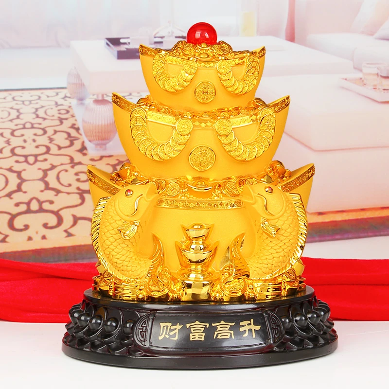 聚宝盆元宝天天进宝代代招财摆件家居客厅办公室工艺礼品装饰摆设