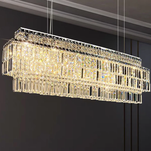 【美洛斯奇】2024高端大气客厅灯现代意式轻奢饭厅水晶灯长条吧台灯