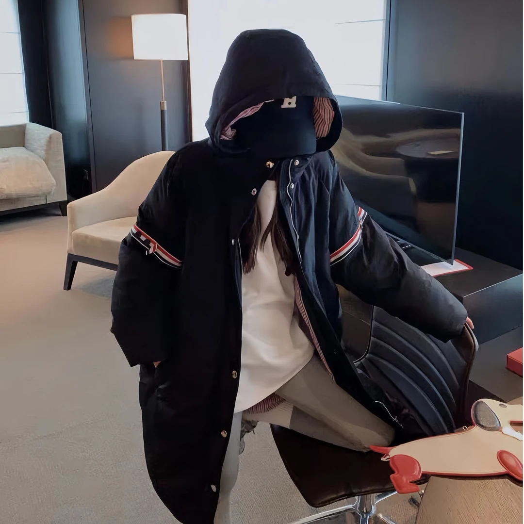 【美式学院】秋冬新款经典纯色简约宽松设计情侣款羽绒服