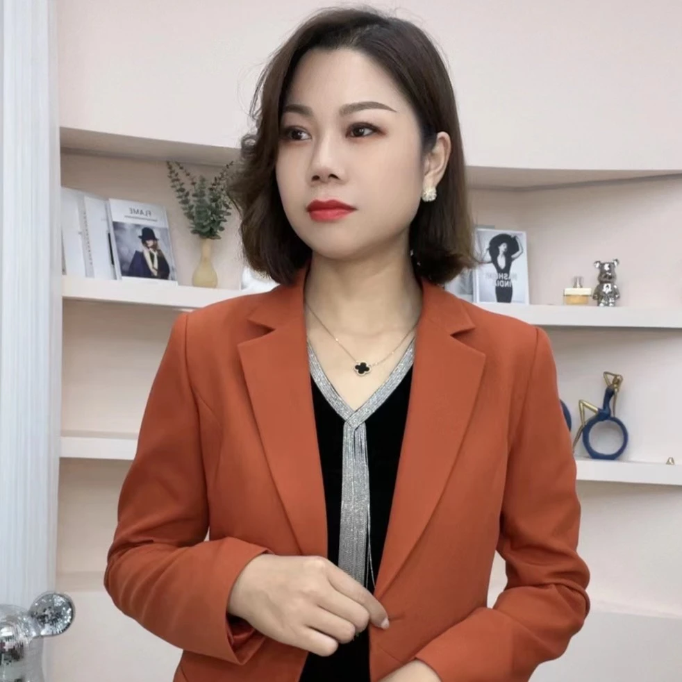 秋冬季时尚简约气质西服女士上衣洋气轻奢修身百搭外套603