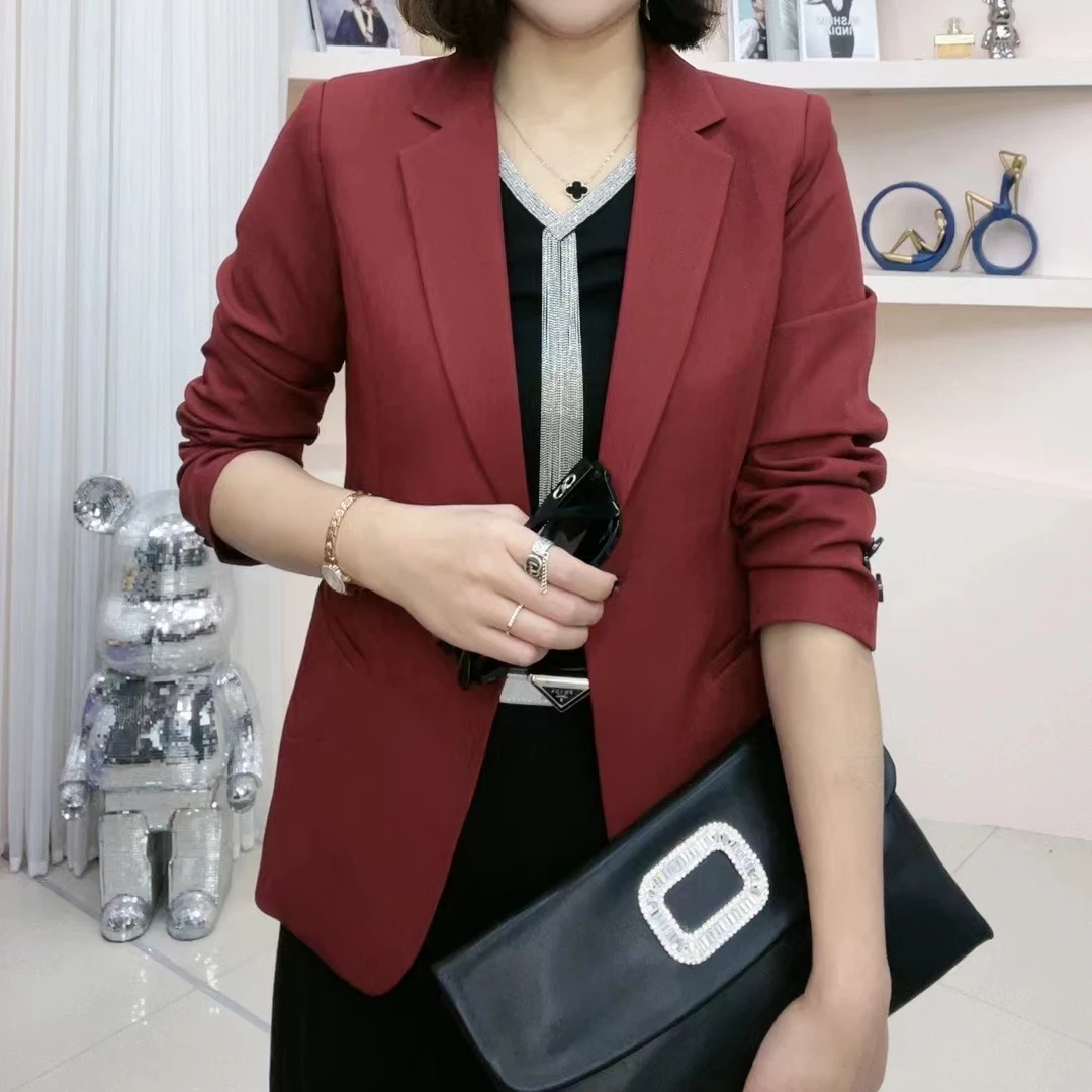 2025年韩版轻奢小西装外套时尚气质显瘦修身西服简约百搭女士605#
