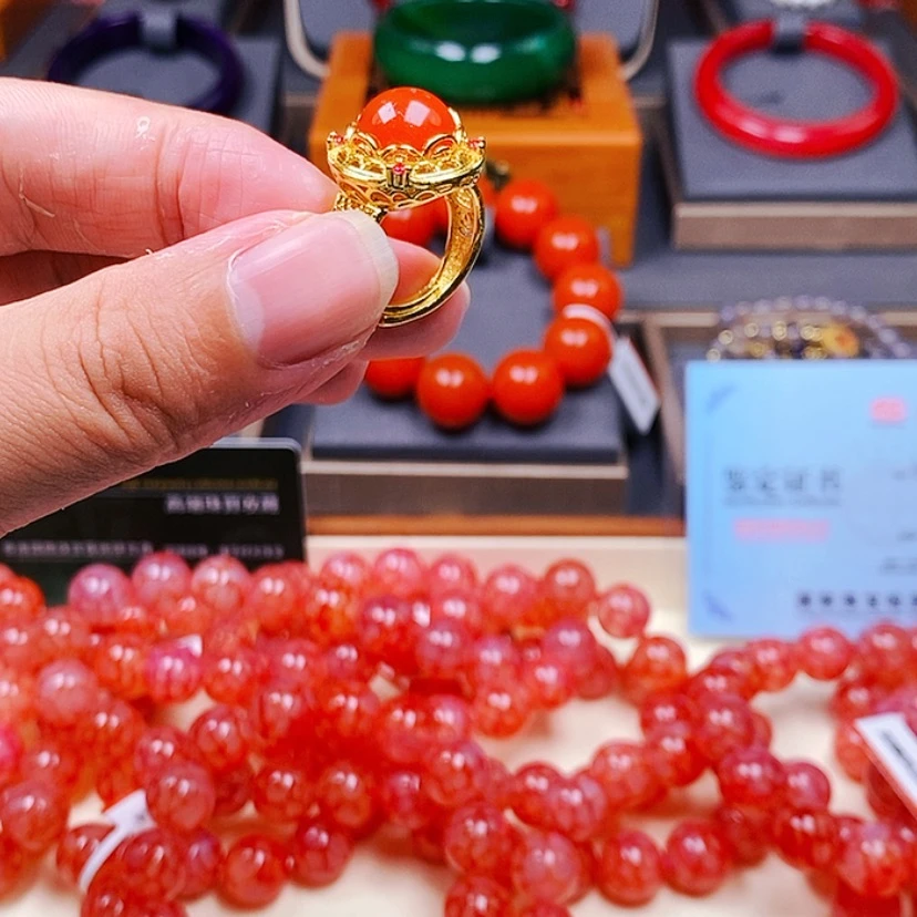 【闪购商品】玛瑙/玉髓戒指合金