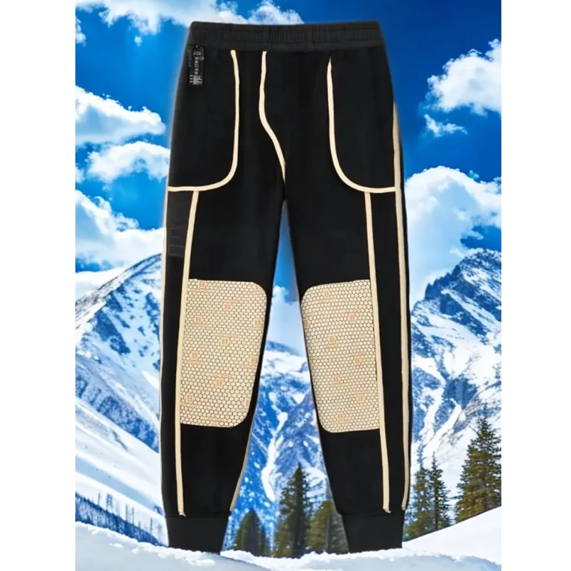 核磁能量聚热裤户外加绒加厚防风保暖裤