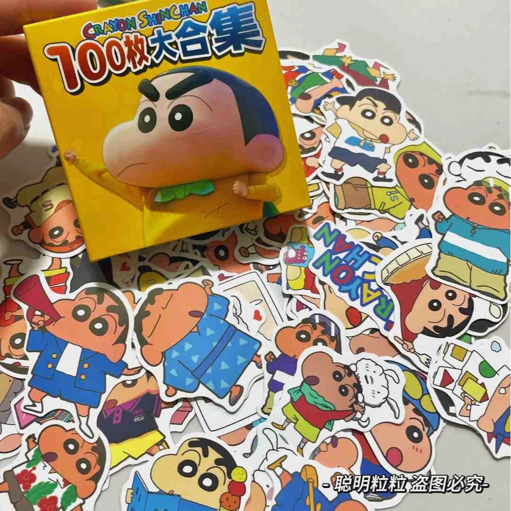 可爱蜡笔小新贴纸卡通个性小众防水贴纸高颜值ins手账装饰小贴画