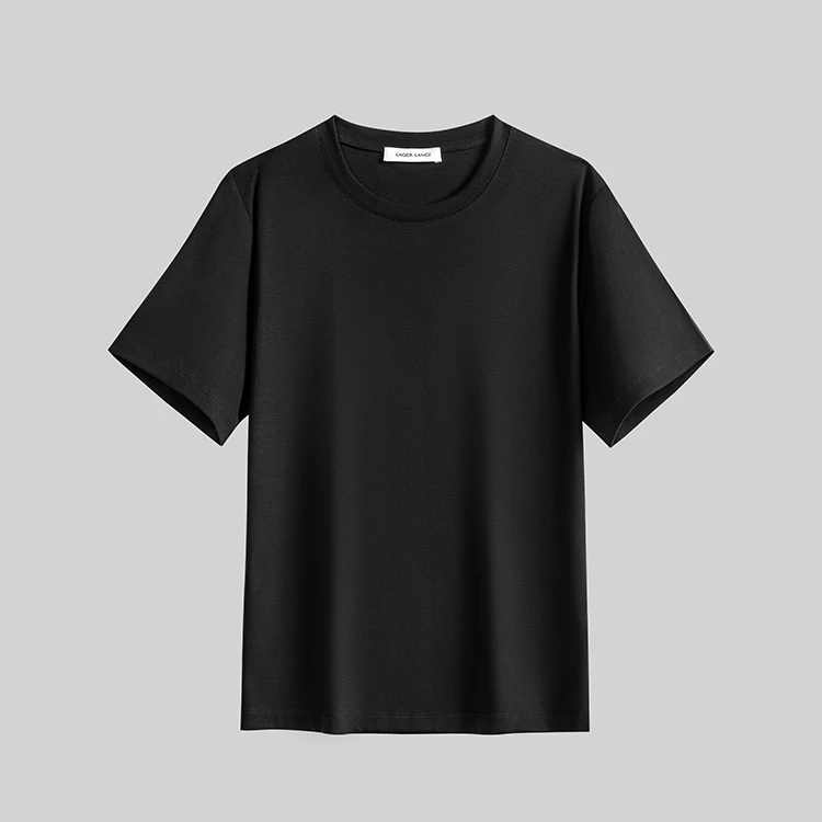 A02  2025年 春夏领口金属三角标简单款拉达百搭男士圆领短袖t恤