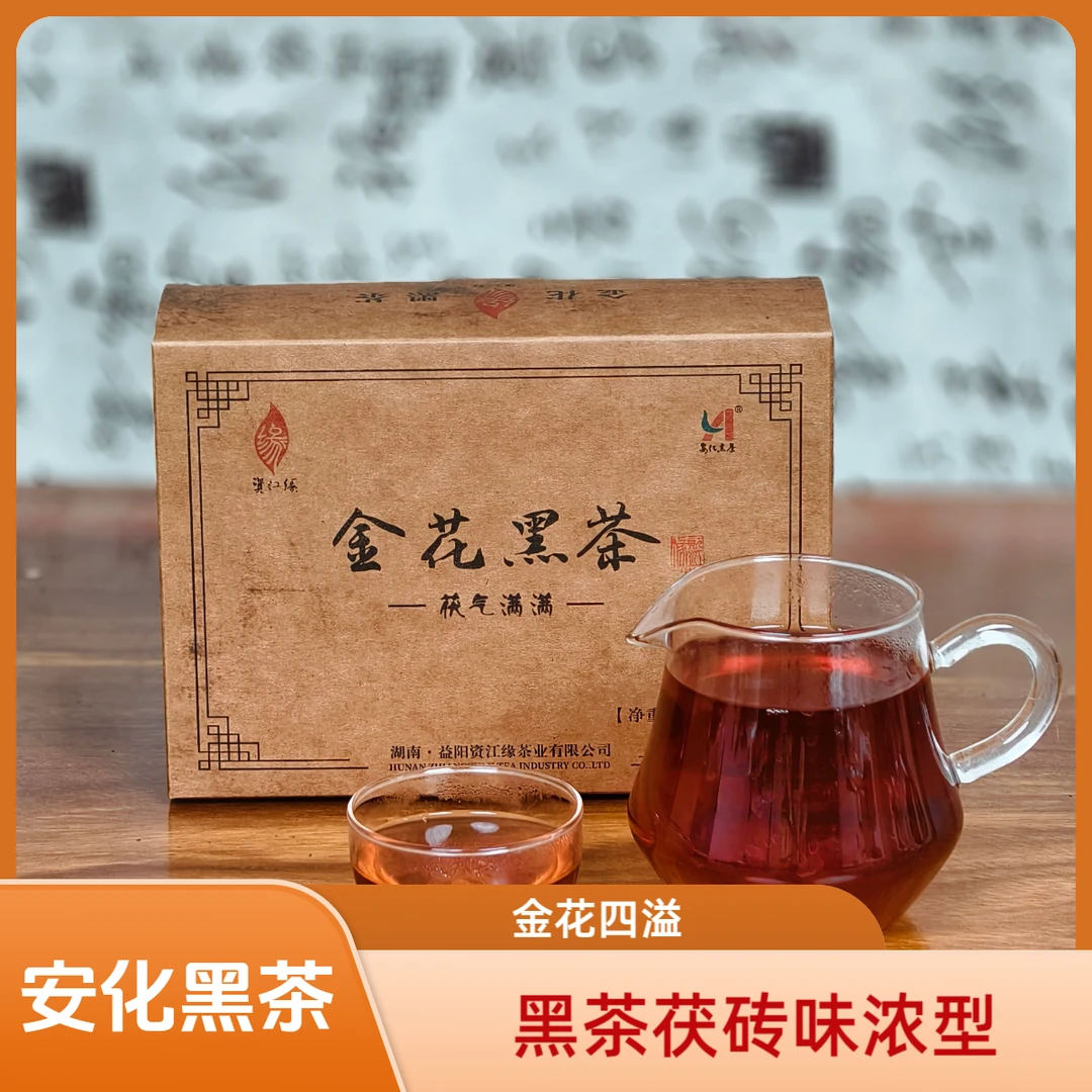 【资江缘】金花黑茶茯气满满安化黑茶手筑茯砖茯茶金花满满安化黑茶