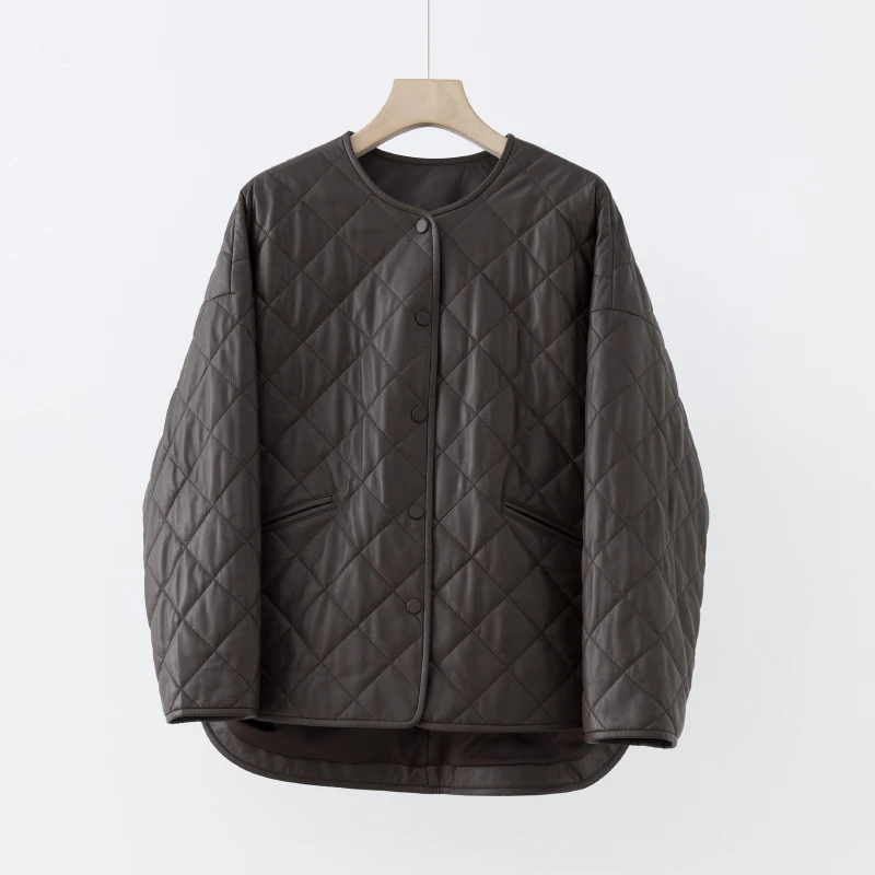 BAYBERY老贝菱格大表姐宽松时尚内充皮衣外套PY2H0323